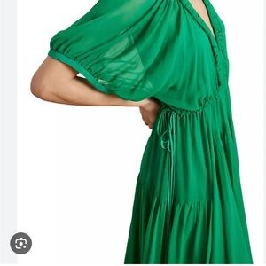 La Ligne Green Silk Constance Dress